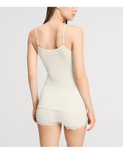 Hanro White Wool-Silk Cami Top