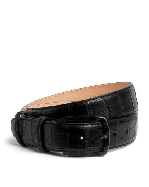 Elliot Rhodes Black Alligator Leather Belt for men