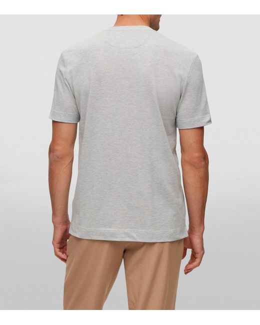 Boss Gray Cotton-Cashmere T-Shirt for men