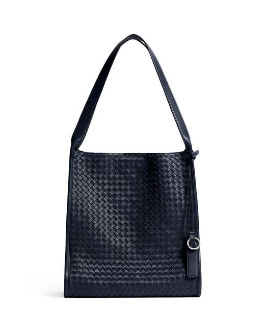 Bottega Veneta Blue Leather Corriere Tote Bag for men