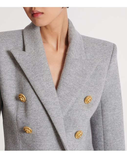 Balmain Gray Cotton Knit 6-Buttons Jacket