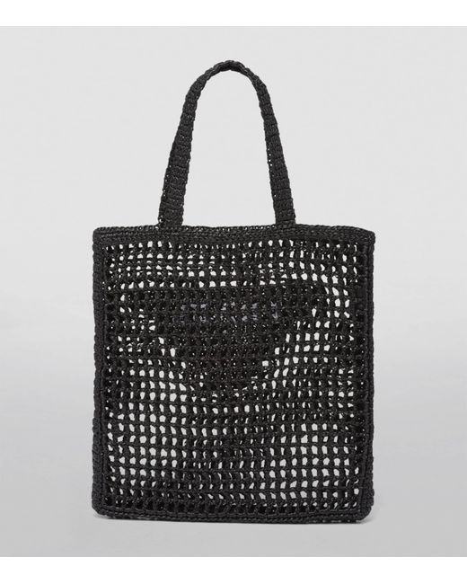 Prada Black Crochet Tote Bag