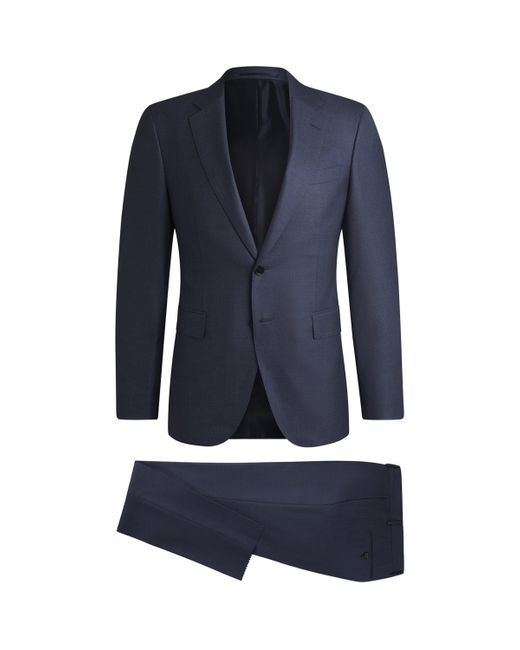 Boss Blue Virgin Wool-Silk 2-Piece Suit for men
