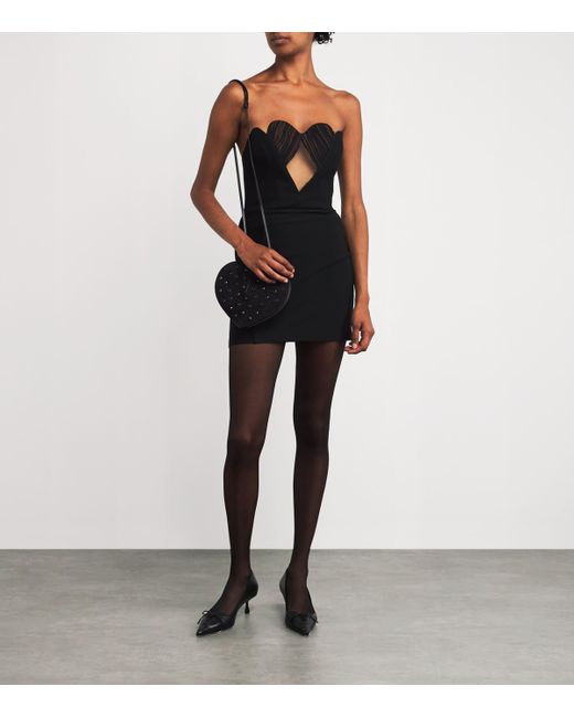Nensi Dojaka Black Heart Cup Mini Dress