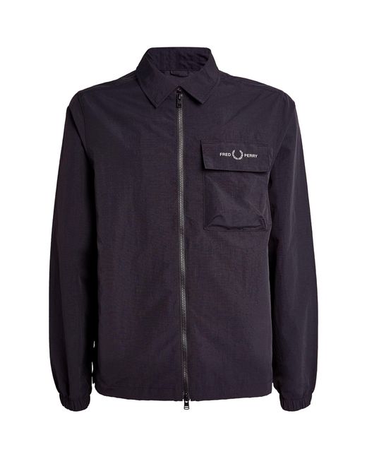 Fred Perry Blue Ripstop Overshirt for men