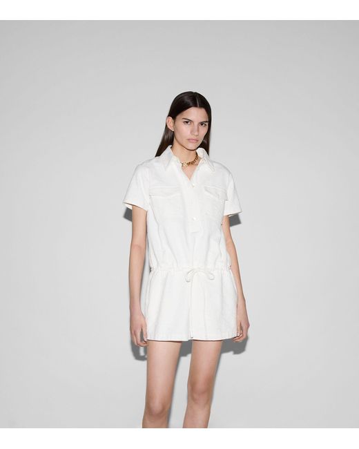 Gucci White Denim Jacquard Mini Dress
