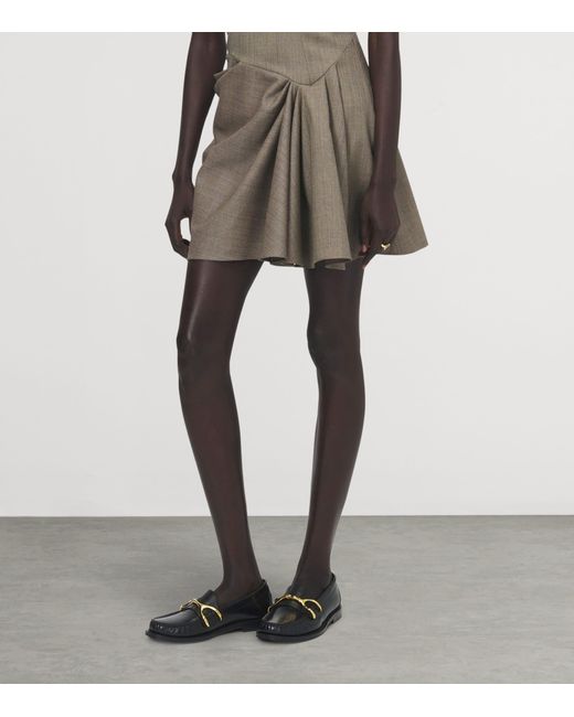 McQueen Black Leather Wishbone Loafers