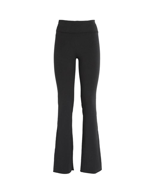 Skims Black Stretch-cotton Foldover Lounge Trousers