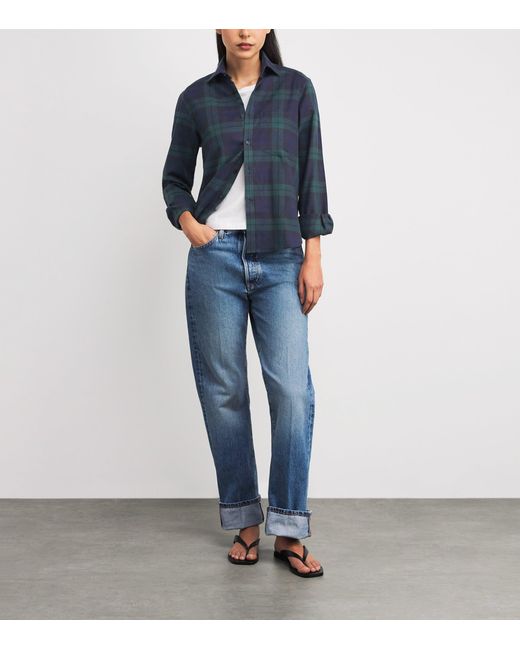 With Nothing Underneath Blue Cotton-Wool Classic Shirt