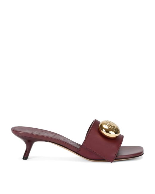 Loewe Purple Leather Pebble Mules 45