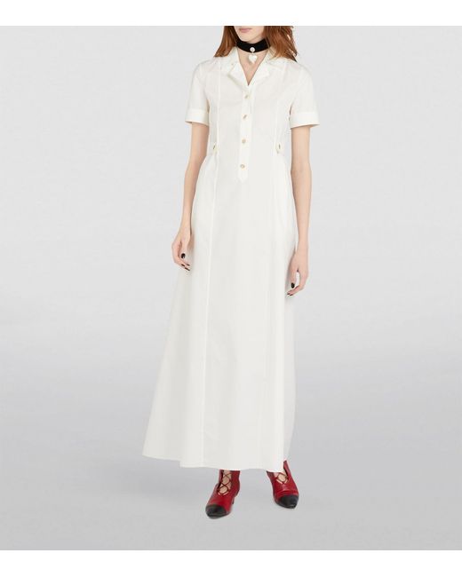 Gucci White Cotton Poplin Midi Dress