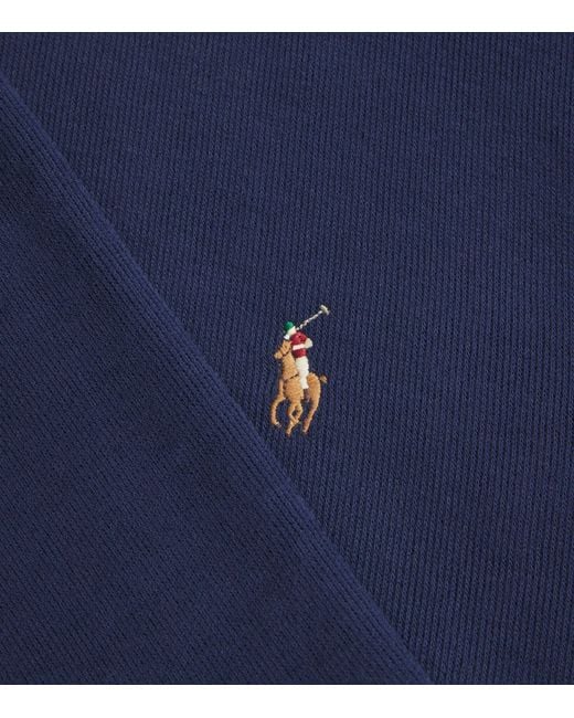 Polo Ralph Lauren Blue Cotton Quarter-Zip Sweatshirt for men