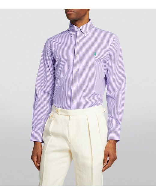 Polo Ralph Lauren Purple Custom-fit Striped Shirt for men