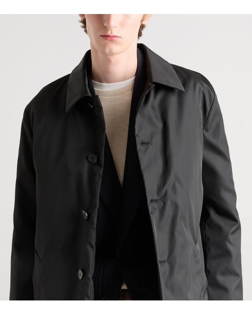 Prada Black Re-Nylon Overcoat for men
