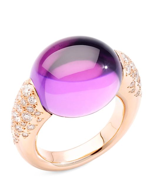 Pomellato Pink Rose, Diamond And Amethyst Iconica Ring