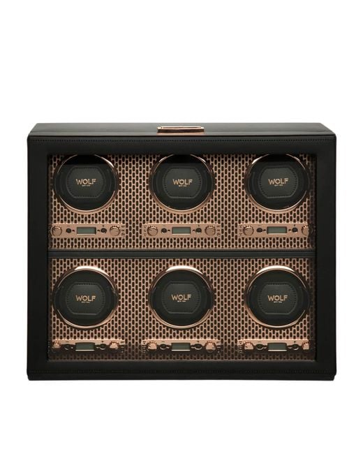 Wolf Black Axis 6-Piece Watch Winder