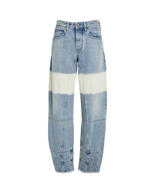 Jil Sander Blue Contrast-detail Straight Jeans