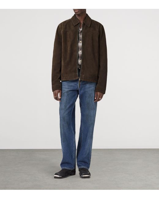 AllSaints Brown Rhone Leather Jacket for men