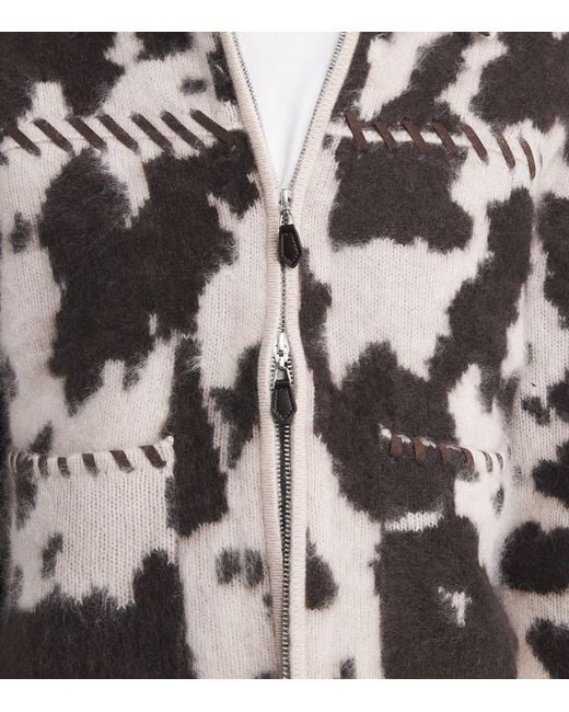Guest In Residence Multicolor Cashmere Cow Grizzly Zip-Up Cardigan