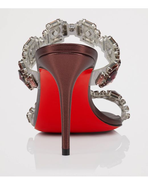 Christian Louboutin Brown Just Jewel Embellished Heeled Mules 85