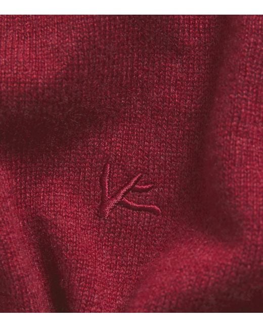 Isaia Red Cashmere Crew-Neck Sweater for men