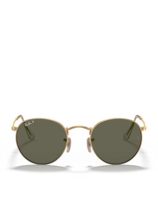 Ray-Ban Green Rb3447 Round Metal Round Sunglasses for men