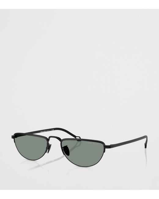 Giorgio Armani Black Steel Butterfly Sunglasses for men