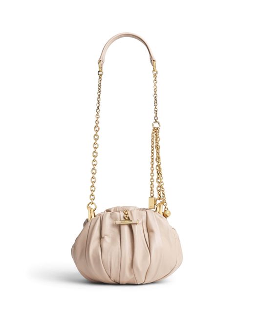 Chloé Natural Leather Plissé Shoulder Bag