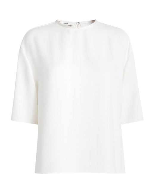 Vince White Crepe Dolmain T-Shirt