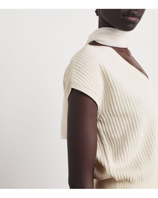 Eleventy White Cotton Knitted Sweater Vest