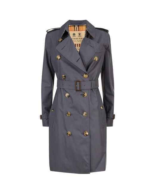 Burberry Gray The Mid-length Kensington Heritage Trench Coat