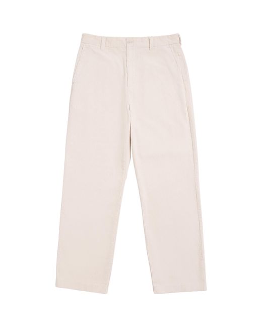 NN07 White Organic Cotton Corduroy Paw Trousers for men