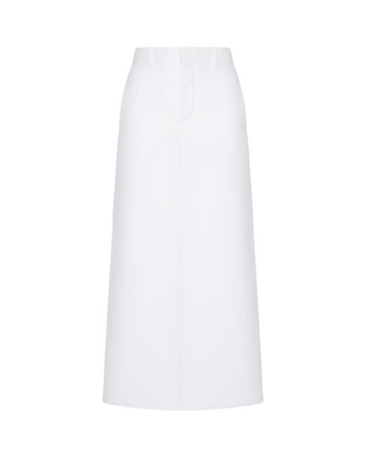 Valentino Garavani White Straight Midi Skirt