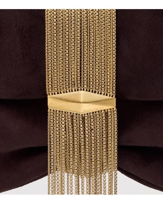 Jimmy Choo Brown Zandra Suede Embellished Shoulder Bag
