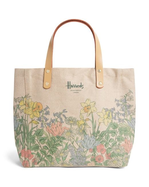 Harrods Metallic Small Canvas Market Tote Bag