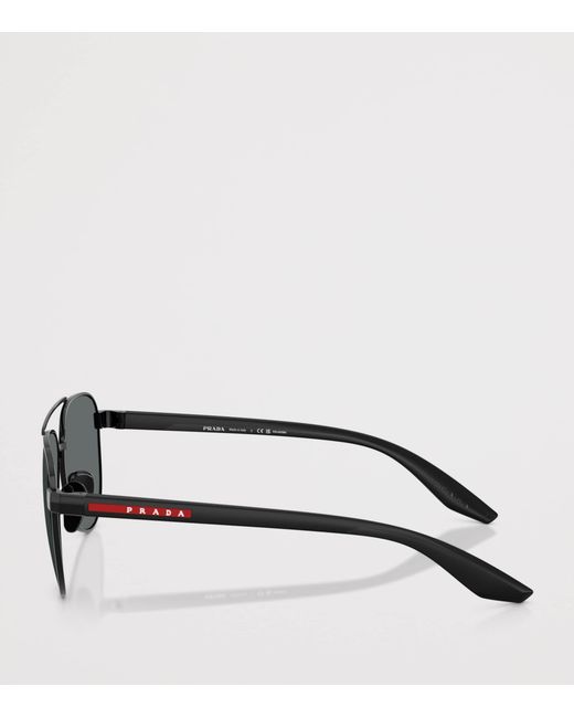 Prada Linea Rossa Gray Metal A52S Aviator Sunglasses for men