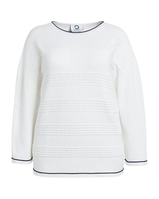 Marina Rinaldi White Cotton-blend Sweater