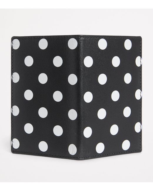 Comme des Garçons Black Leather Polka-Dot Card Holder for men