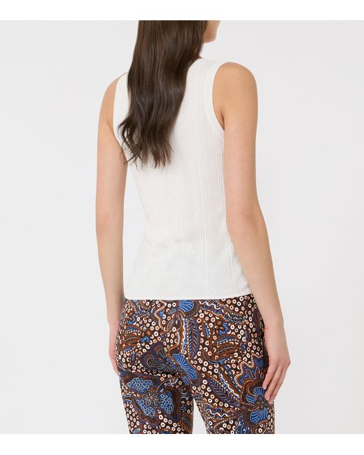 Weekend by Maxmara White Rib-Knit Tank Top