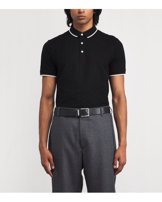 Emporio Armani Black Leather 2-Buckle Reversible Belt Set for men