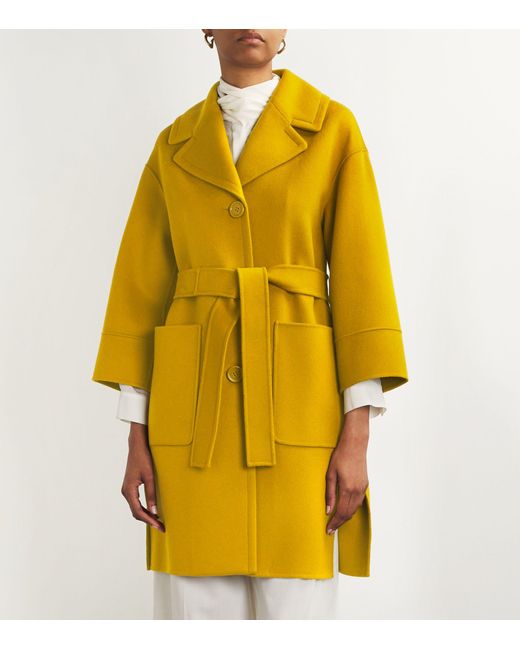 Max Mara Yellow Virgin Wool Coat
