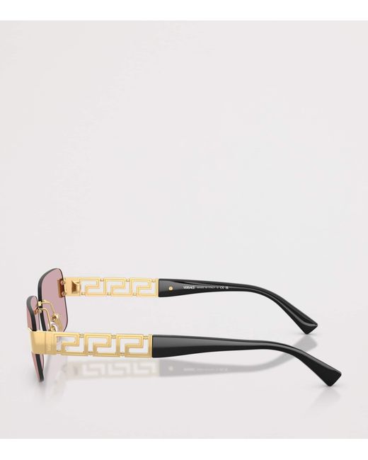 Versace Pink Metal Rectangular Sunglasses for men