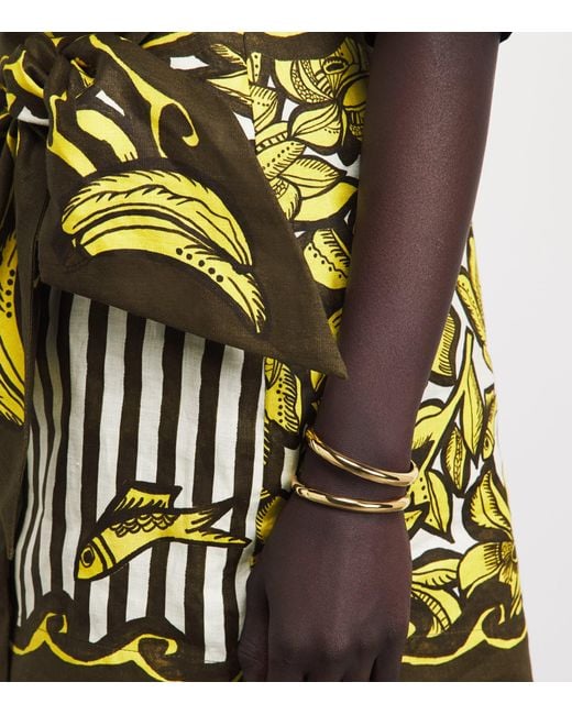 ALÉMAIS Yellow Hemp Printed Mona Sarong Mini Skirt