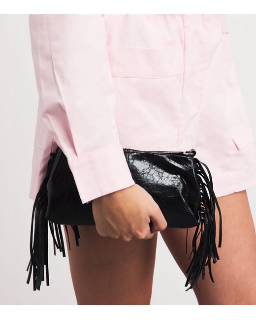 Maje Black Leather Miss M Clutch Bag