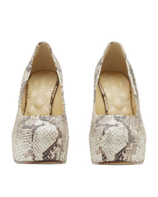 Burberry Metallic Snakeskin-embossed Leather Arch Pumps 130