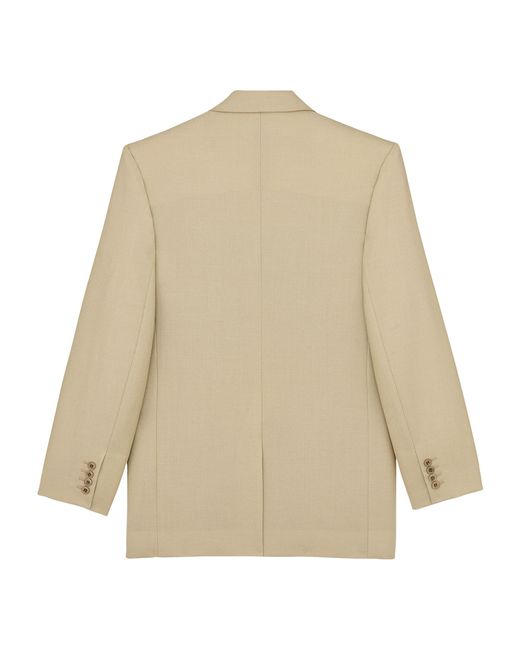 Saint Laurent Natural Wool-Silk Blazer