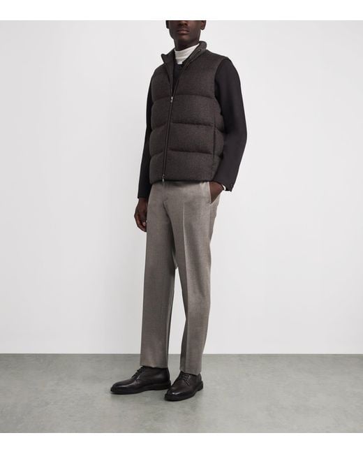 Agnona Gray Wool-Blend Padded Gilet for men