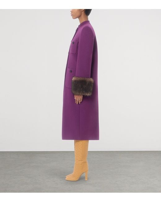 Valentino Purple Virgin Wool-Cashmere Coat