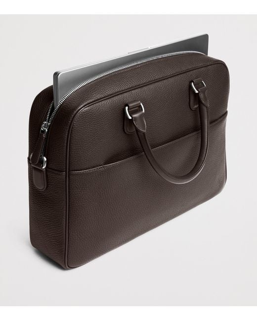 Carl Friedrik Brown Leather Dunloe Briefcase for men