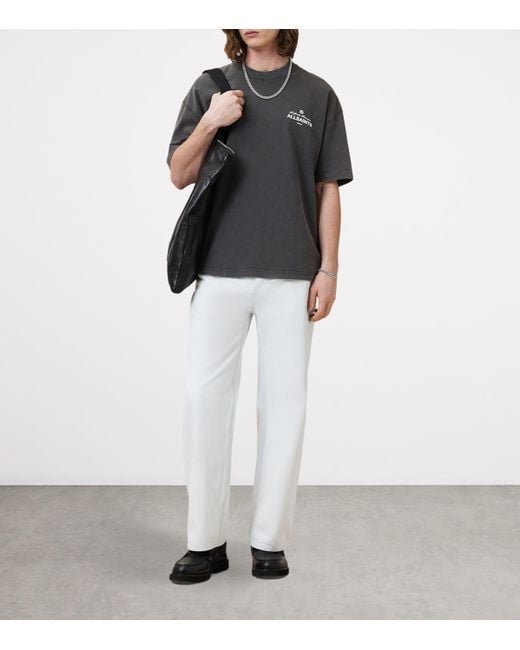 AllSaints Gray Organic Cotton Soleil T-Shirt for men
